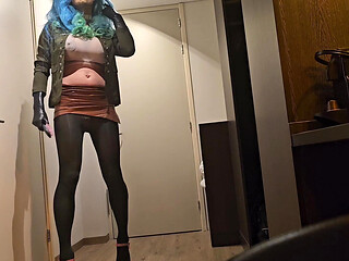 Green haired look showing off