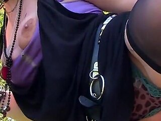 Horny Inked Punk Slut Meets Two Hung Lads on a Walk and Lets Them Use Her Holes Like a True Dogging Slut