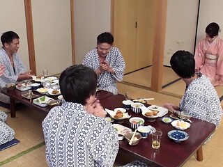 A Japanese girl with five men gets fucked, has her ass and pussy licked and fingered, and gets cum on her tits and pussy.