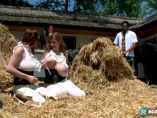 Eric Swiss, Christy Marks And Terry Nova - 4-way Fuck In A Barn