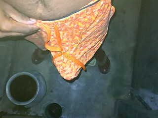 Oldman mastrrbation in Bathroom