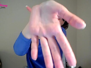 Sensual soft hand palms fingers tease