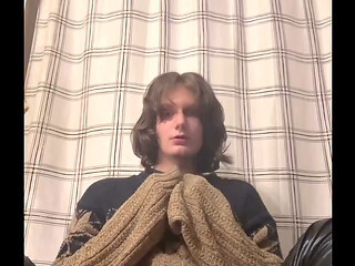 POV: You catch your Femboy best friend wearing your sweater