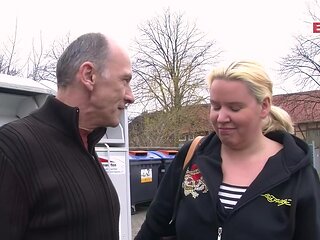 German boyfriend asks housewife on street about sex