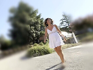 Exhibitionist Teacher Risky Tits Flash Naked Walk Public Streets France Caught by People Misscreamy