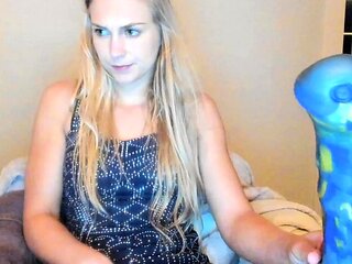 Curly Blonde Teen Records Solo Dildo Masturbation More at