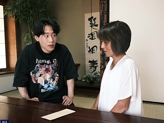 Ayumu and mature Asami Fujiwara enjoy cowgirl sex position