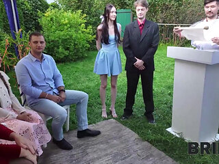 Busty Bride started anal orgy during wedding day