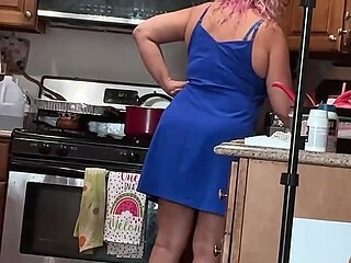 Sexy Blonde Real Wife in Every Day Life.