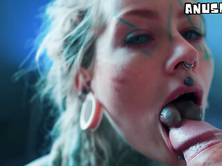 Dreadhead Beauty Anal Riding a Huge Cock
