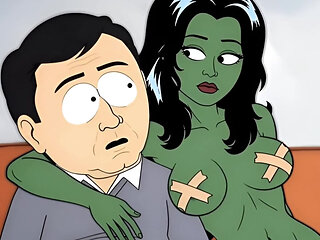 Slut She-hulk Gets Fucked on the First Date. Cartoon