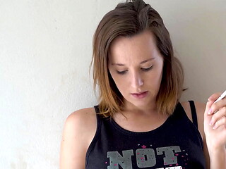Hot Brunette Smoking Tease