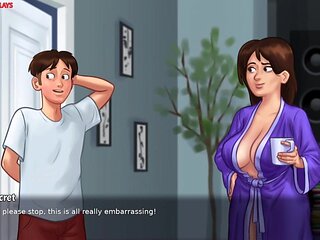 MILF Landlady Caught Him Jerking off to Her Panties, MILF Caught Him Sniffing Her Panties - Summertime Saga 07