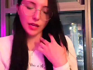 Cute Latina GF gives German instruction and handjobs