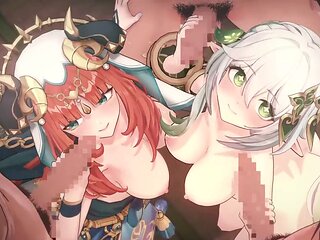 Hentai threesome featuring Nilou from Genshin Impact