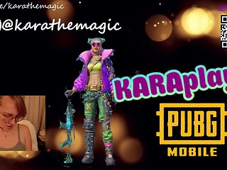 Gamer girl devours green Skittles while dominating PUBG Mobile