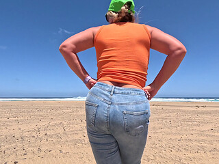 Beach Jeans Wetting - Another Sandy Soaking