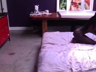 Slim ebony with hot pussy interracial sex