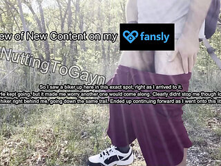 PREVIEW: Jerking off and Cumming in Public Woods Outdoors