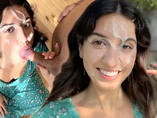 Country Slut Sucks Three Cocks and Gets a Lot of Cum on Her Face - Cumwalk