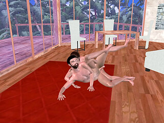 Animated 3D Gay Porn - Man Fucking Another Man in Spoon Position on Floor