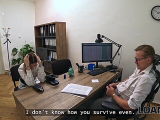 Shaved cutie gives a deepthroat interview