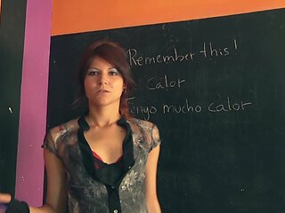 Hairy Brunette Selyna sucking Mario's cock in a steamy home-made scene