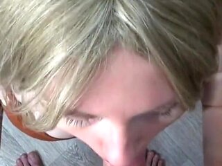 Hot busty blonde gets great sex after blowjob! Cumshot on big tits