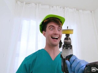 Nurses Have Anal threesome and creampie in the Break Room Part 2