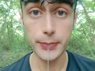 Two Times Cum Spitting by Random Guys - Huge Thick Loads Leaking