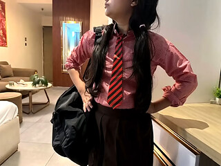 Hot School se aate he horny girlfriend ke Sath rough doggy style sex kiya