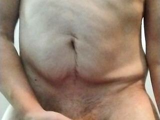 Big titties jerks his purple cock