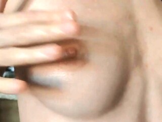 Oiled Massage and Caressed Sweet Nipples Solo Webcam Show