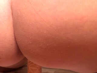 Slutty MILF with huge round booty and big tits jerks off in the locker room