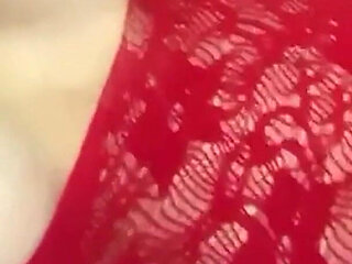 Latina in Red Lingerie Teases Her Pussy and Fingers Herself - Colomperx