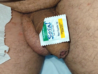 Straight Grandpa Salting His Glans with Iodized Salt.