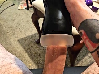 Hot guy with big cock pleases himself and cums inside
