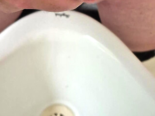 Public toilet wank