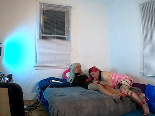 TS Kelsey Masters Sucking Huge Trans Cock