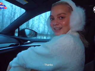 Slutty Sucks Stranger In Car
