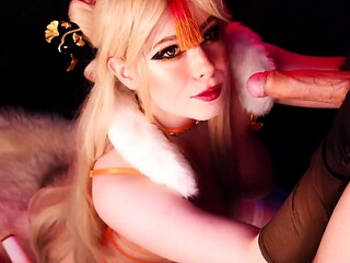 Busty femdom cosplayer goes for wild ride on hard cock