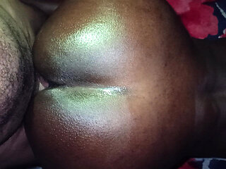 Doggy Stroking This Ebony Ass