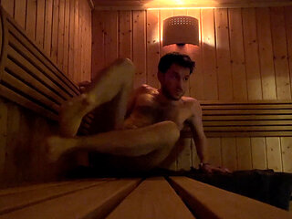Gay man caught masturbating in a public sauna