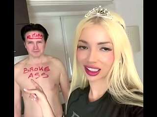 Then, with lipstick all over his head, I took him out on a leash