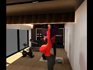 BIG ASS lady Working out
