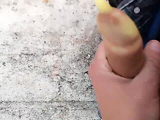 Used Condom Jerk off - Jerking so Fast That I Make Foam of Cum Inside