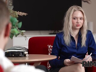Jessie Ames the Blonde Stunner Sucks Stanley Johnsons Cock During Intense Ass-Licking Interview