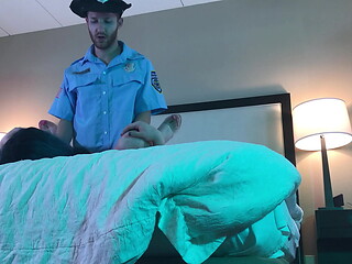 Police Fucks Hot Trans Woman in Chastity