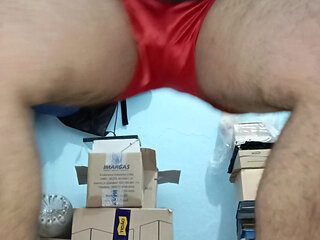 Loving myself in red Adidas shorts
