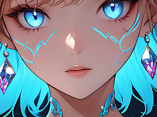 Trance of Light a Beautiful Young Woman with Mystical Glowing Markings